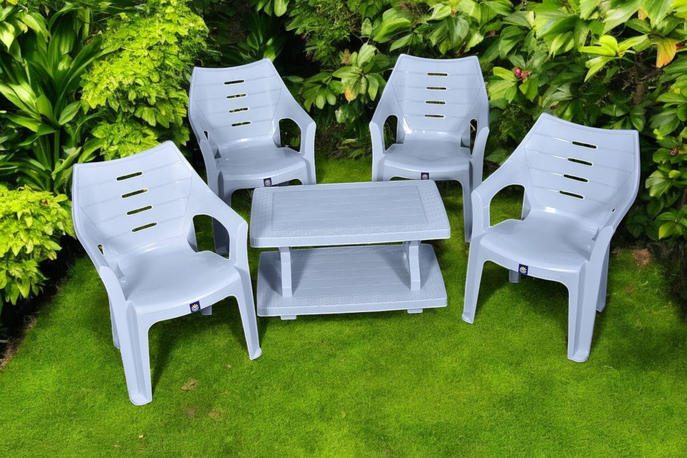 Elegance Chair Set with BP-335 Rattan Double Shelf Table thumbnail 2