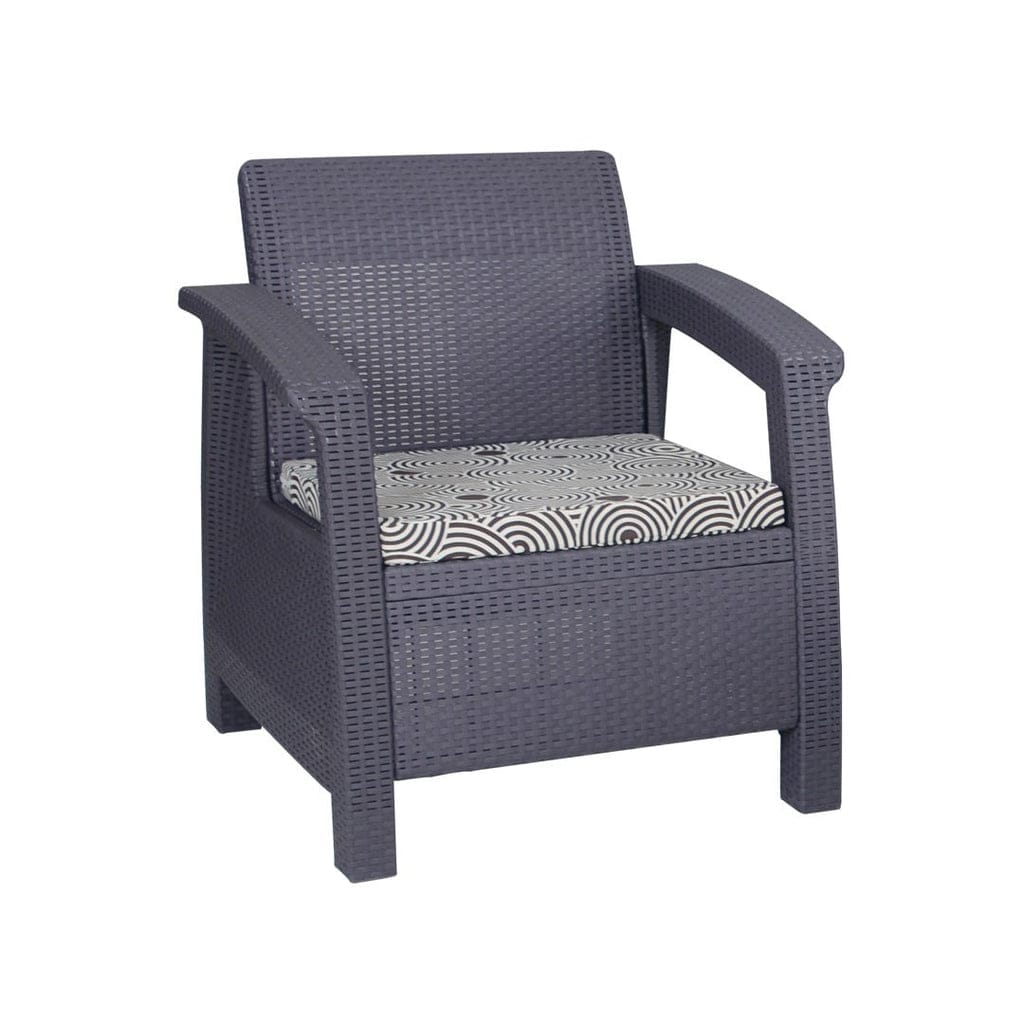 Boss BP-372 Newly Designed Rattan Allegra Single Seater Sofa with Printed Cushion thumbnail 3