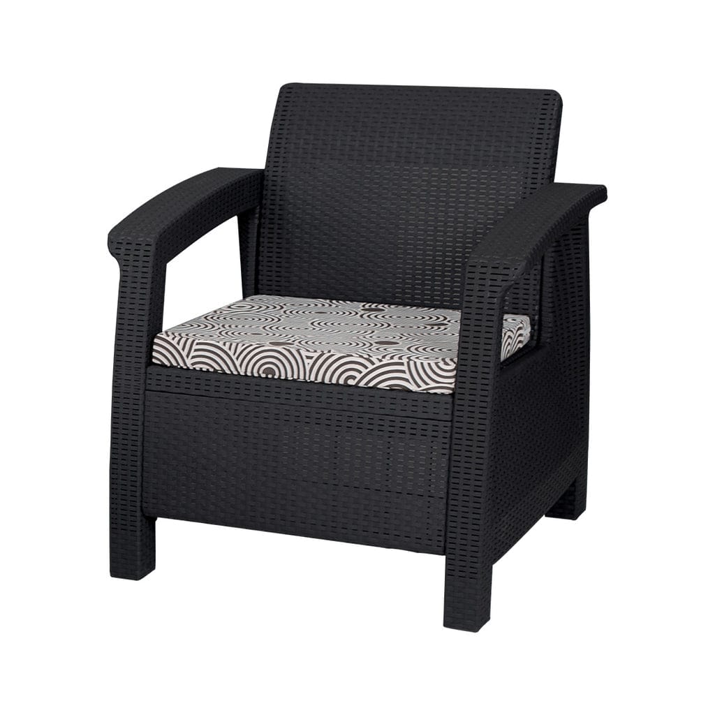 Boss BP-372 Newly Designed Rattan Allegra Single Seater Sofa with Printed Cushion thumbnail 2