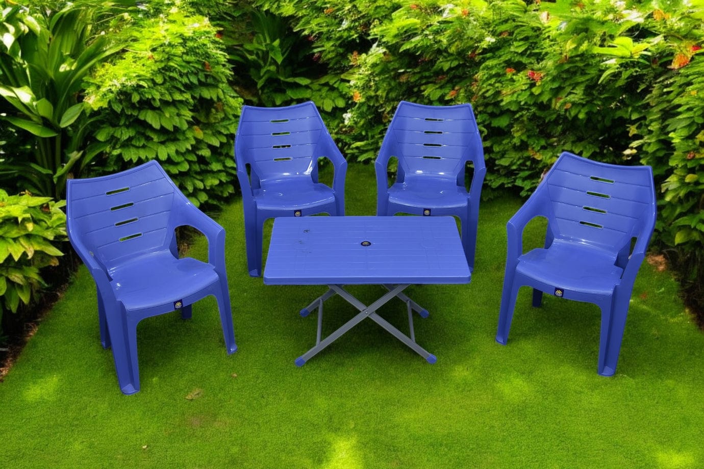 Elegance Chair Set with BP-214-s Folding Steel Plastic Table