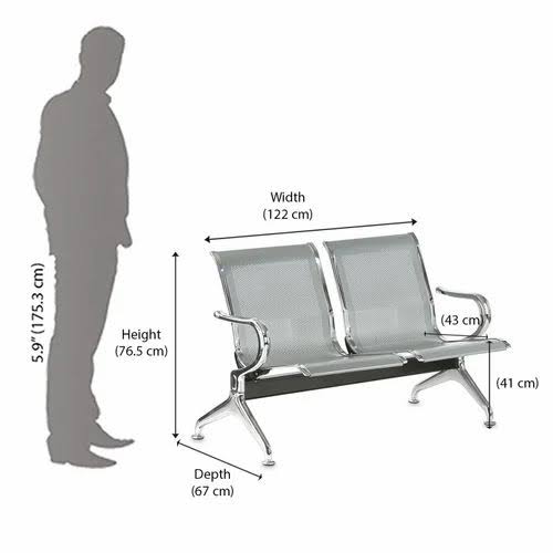 RK-WB22 – 2-Seater Steel Waiting Bench