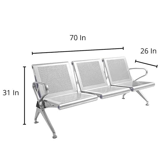 RK-WB33 – 3-Seater Steel Waiting Bench