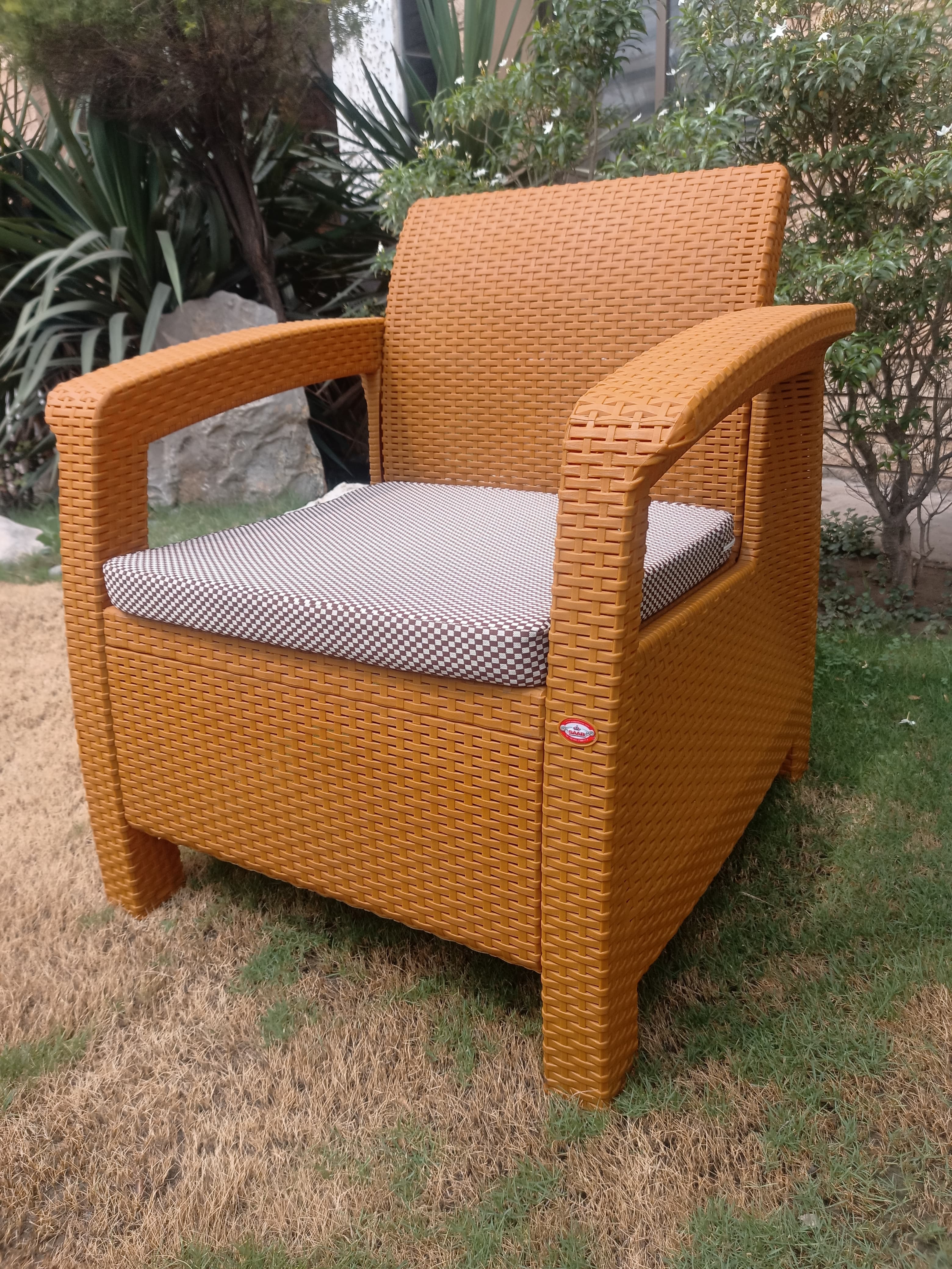 Boss BP-372 Newly Designed Rattan Allegra Single Seater Sofa with Printed Cushion thumbnail 4