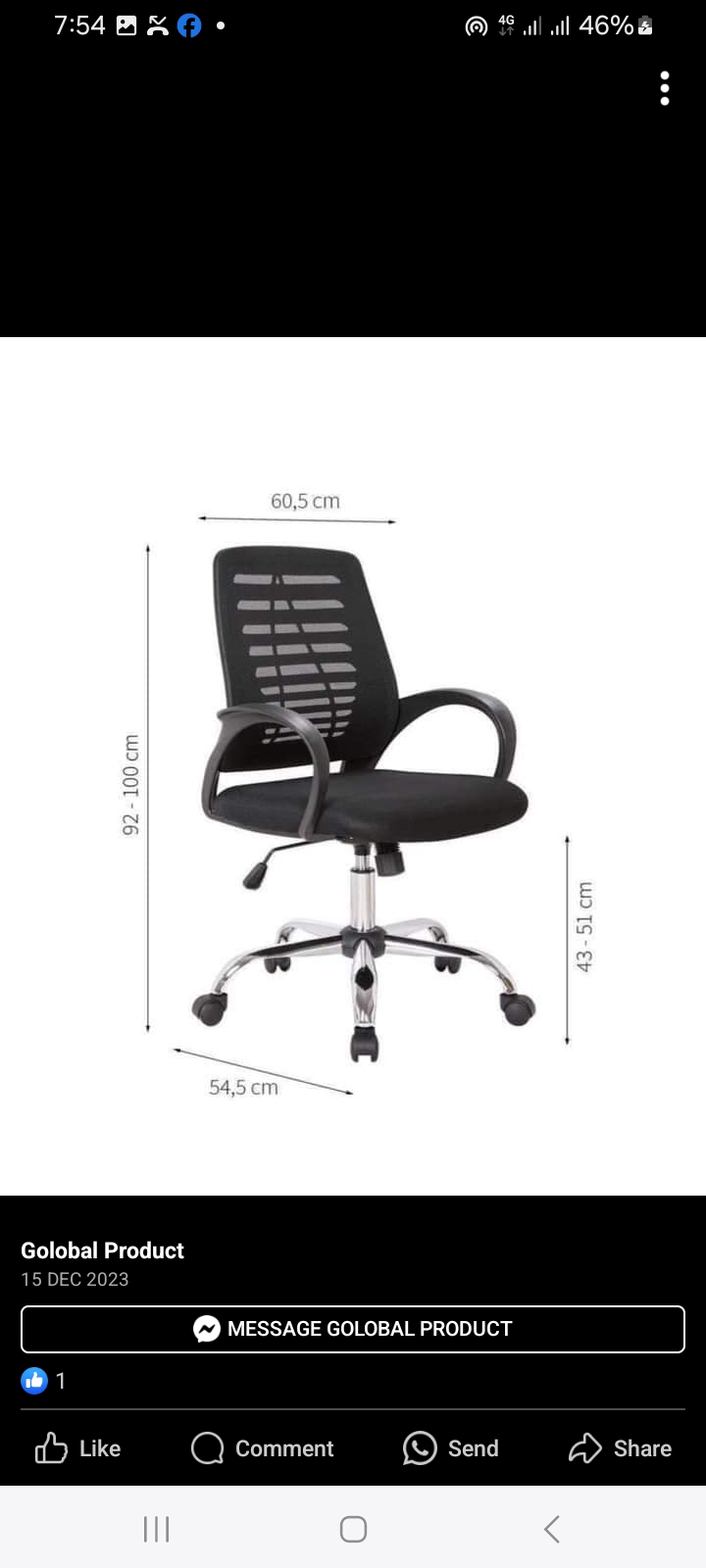 RK-B315 – Mesh Back Revolving Office Chair thumbnail 2