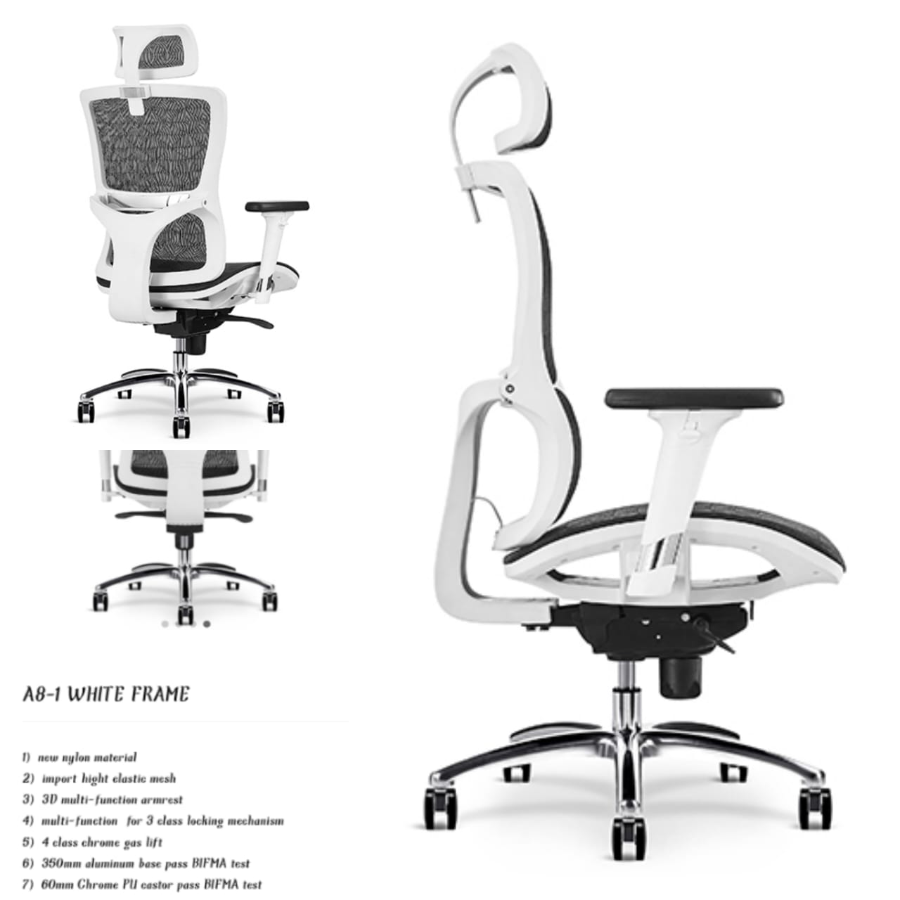 RK-B750 – Ergonomic High-Back Mesh Office Chair
