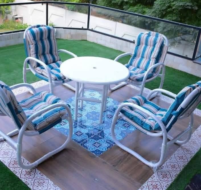 RK-OD55 – Outdoor Garden Sofa Set (4 Chairs + Table)
