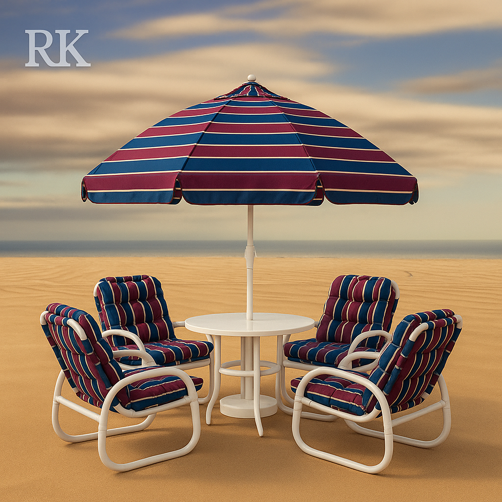 RK-OD99 – Outdoor Cushion Set with Table & Umbrella (5-Piece Set) thumbnail 2
