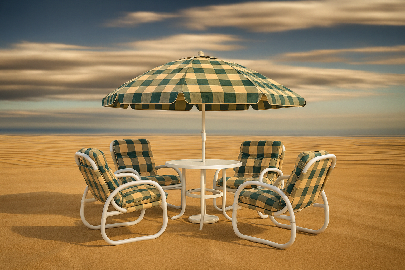 RK-OD99 – Outdoor Cushion Set with Table & Umbrella (5-Piece Set) thumbnail 3