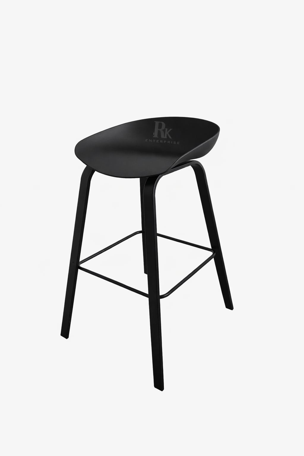 RK-BST63 – Modern Plastic Seat Bar Stool with Metal Legs