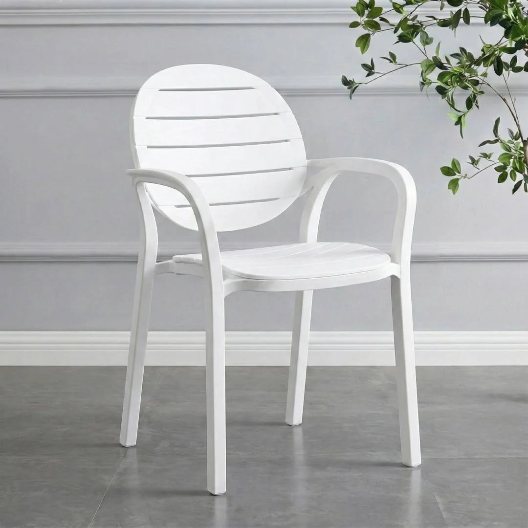 🪑 RK-675 Round Back Plastic Arm Chair – Stylish & Stackable thumbnail 6