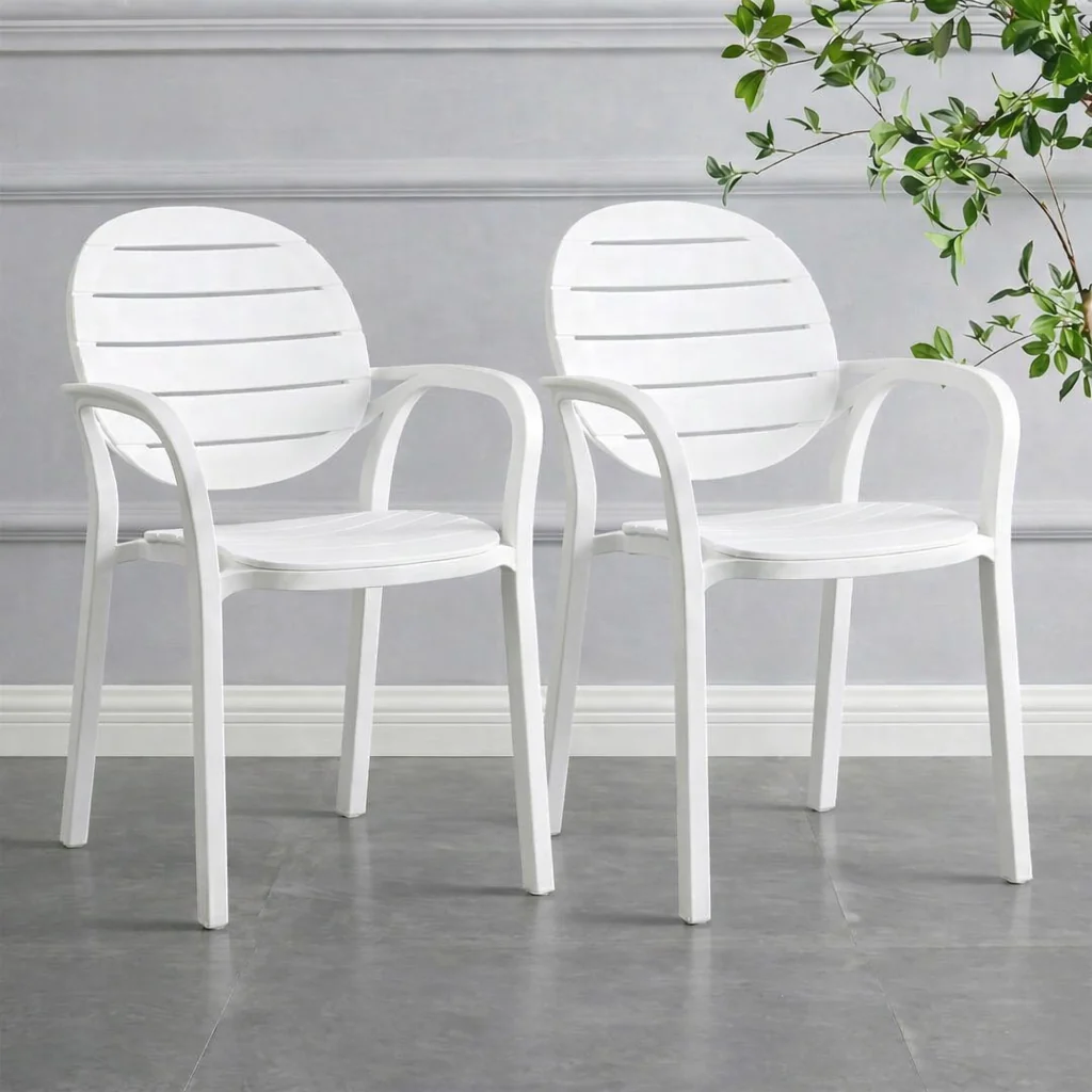 🪑 RK-675 Round Back Plastic Arm Chair – Stylish & Stackable thumbnail 9