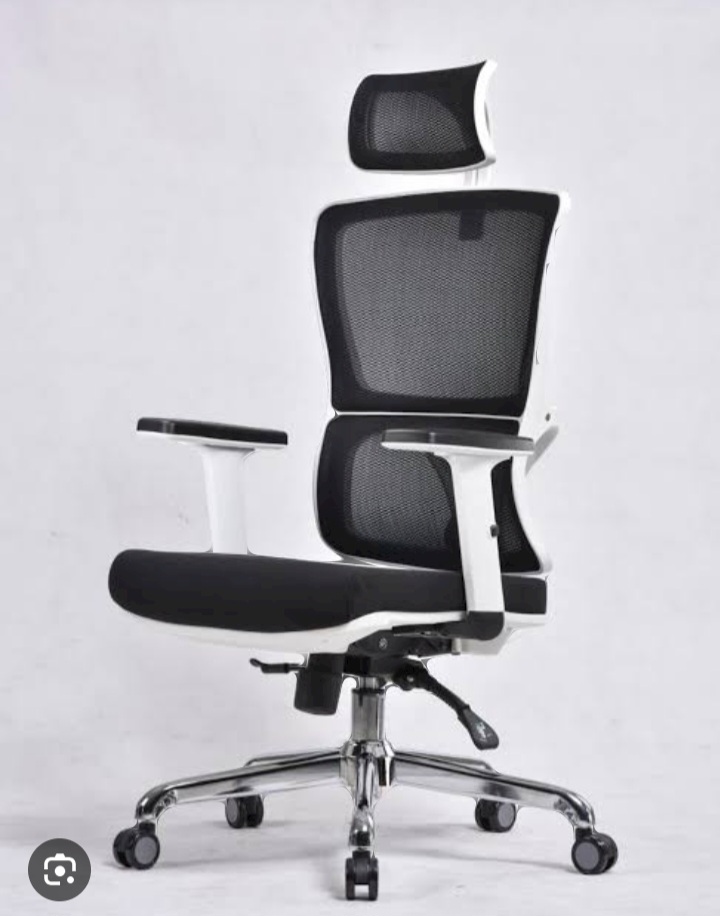 RK-P718 – High Back Mesh Executive Revolving Chair | Adjustable Headrest & Chrome Base  