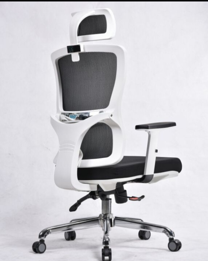 RK-P718 – High Back Mesh Executive Revolving Chair | Adjustable Headrest & Chrome Base   thumbnail 2