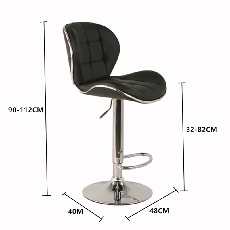 RK-BS-518 Premium Adjustable Bar Stool – Black Leather Seat thumbnail 2