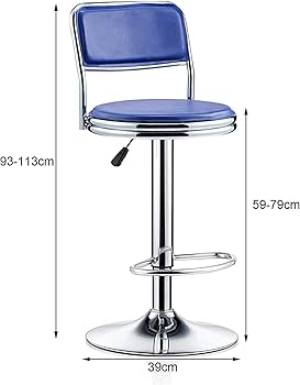 RK-B316 – Adjustable Chrome Bar Stool thumbnail 2