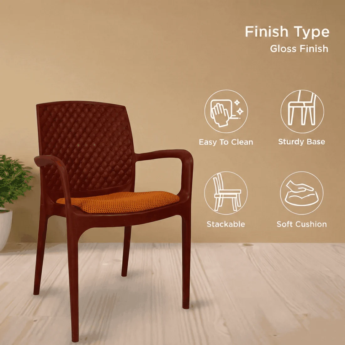  SAAB Plastic Chair – Model SP-624-C (Cushion Seat Series thumbnail 3
