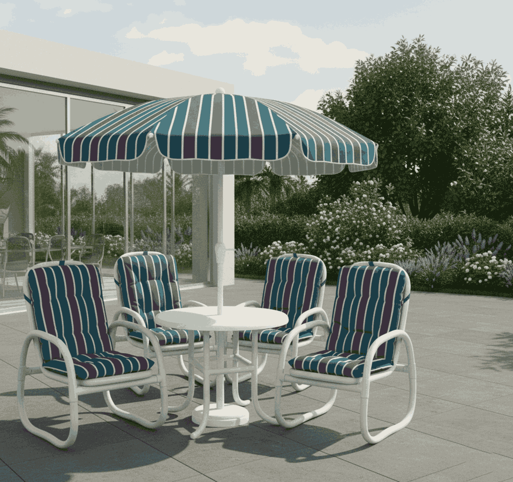 RK-OD99 – Outdoor Cushion Set with Table & Umbrella (5-Piece Set) thumbnail 2
