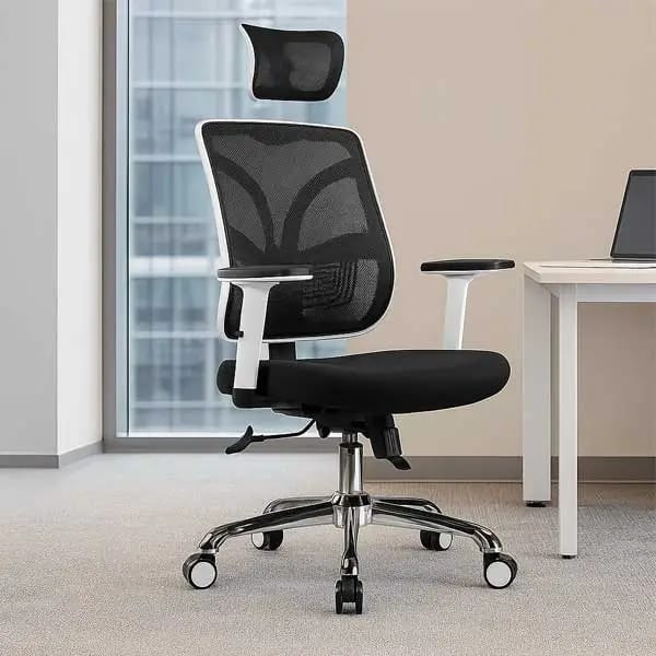 RK-P716 – High Back Mesh Ergonomic Revolving Chair | Adjustable Headrest & Lumbar Support   thumbnail 3