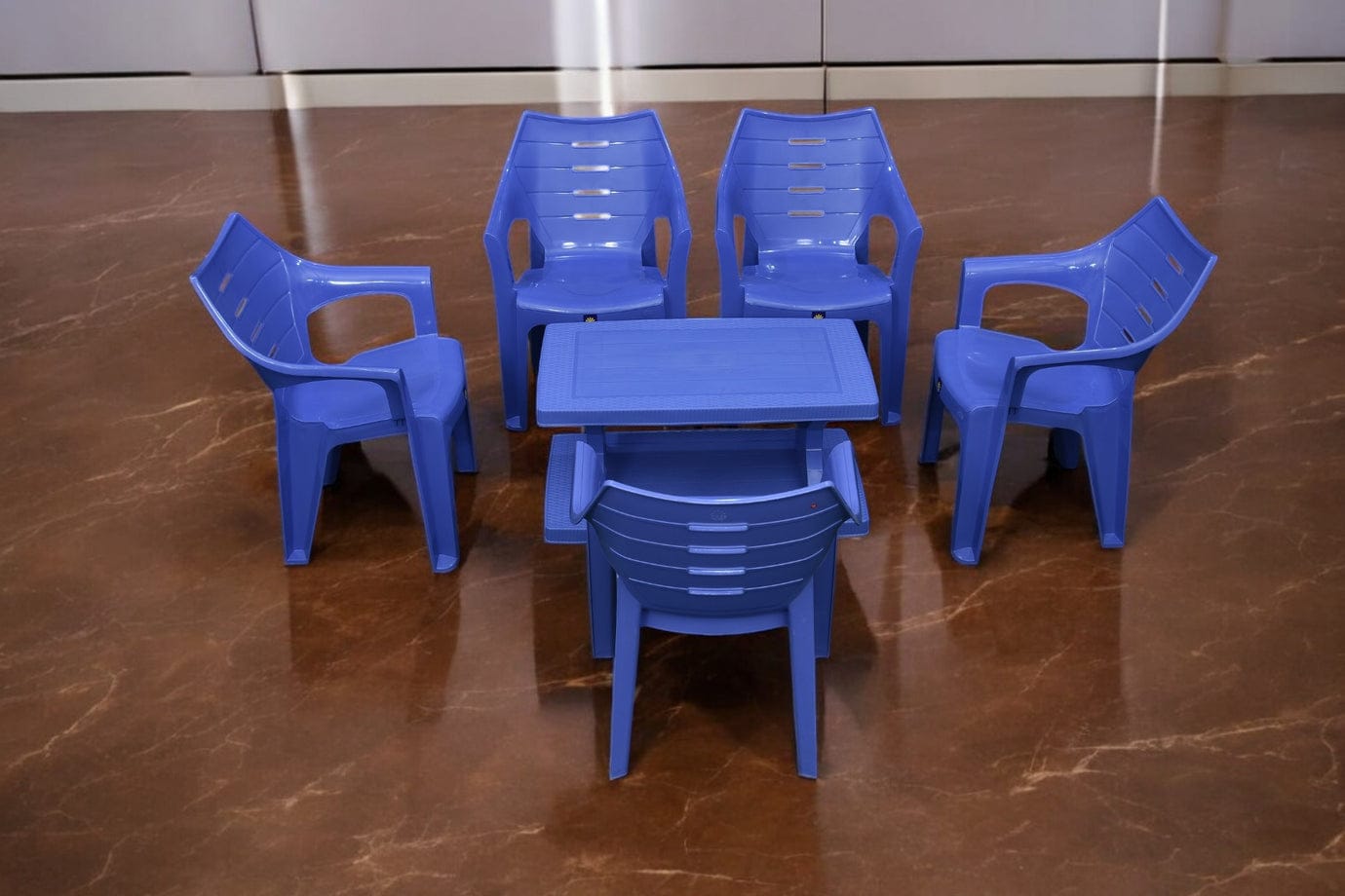 Elegance Chair Set with BP-335 Rattan Double Shelf Table