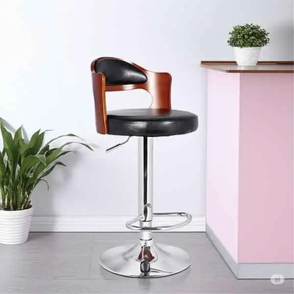 RK-B-616 – Wooden Frame Leather Bar Stool