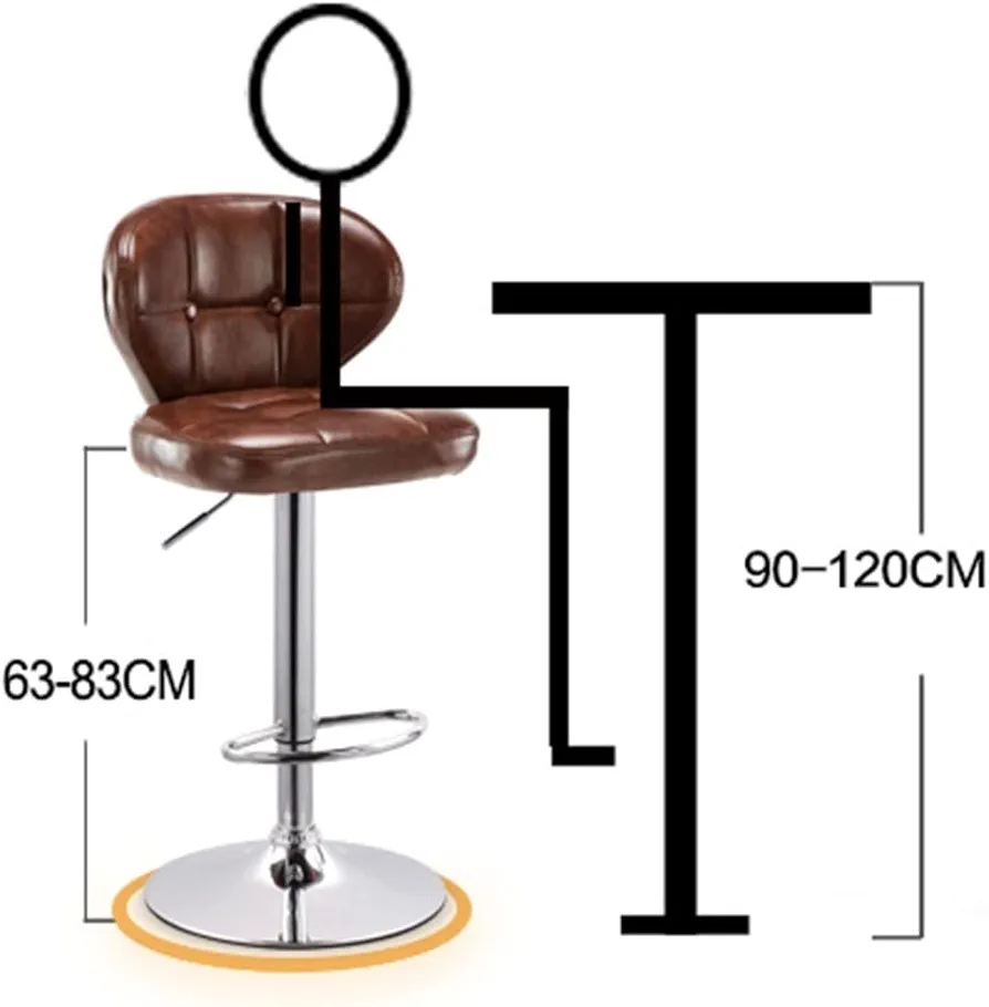 RK-B-615 – Adjustable Leather Bar Stool