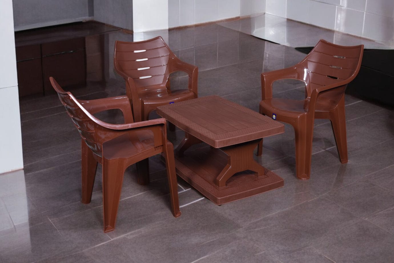 Elegance Chair Set with BP-335 Rattan Double Shelf Table thumbnail 4