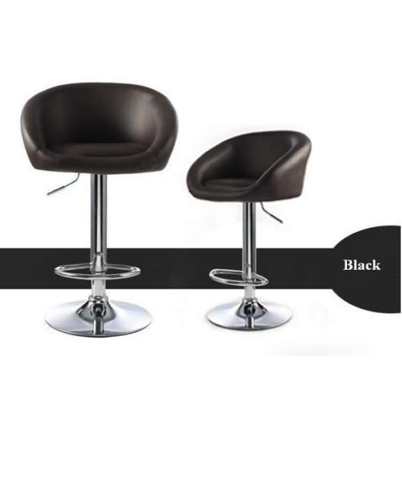 RK-B513 – Elegant Black Bar Stool with Cushioned Back Support thumbnail 4
