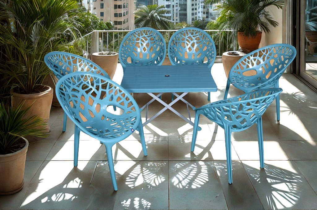 Tree Chair Set with BP-214-S Folding Steel Plastic Table