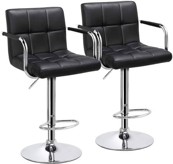 RK-B511C Premium Black Leather Bar Stool thumbnail 4