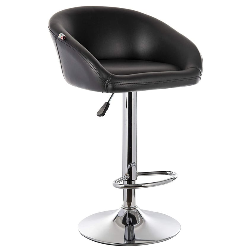 RK-B513 – Elegant Black Bar Stool with Cushioned Back Support thumbnail 3