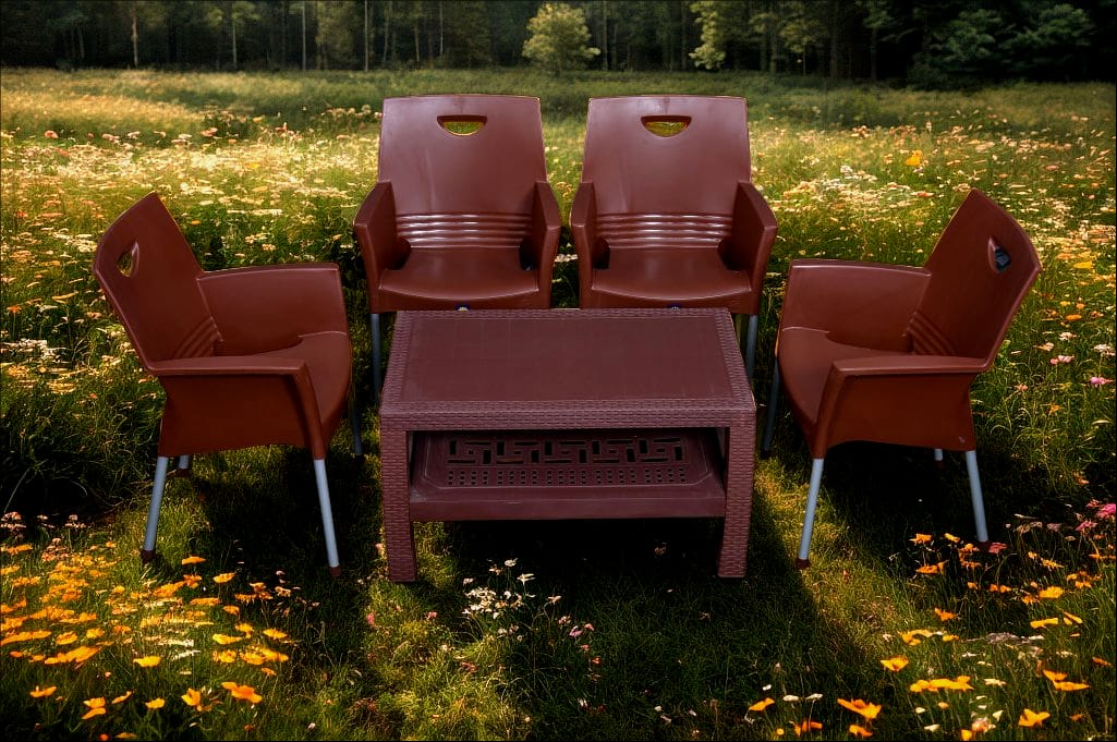 Mega Jhonny Table Set with Rattan Table BP-370