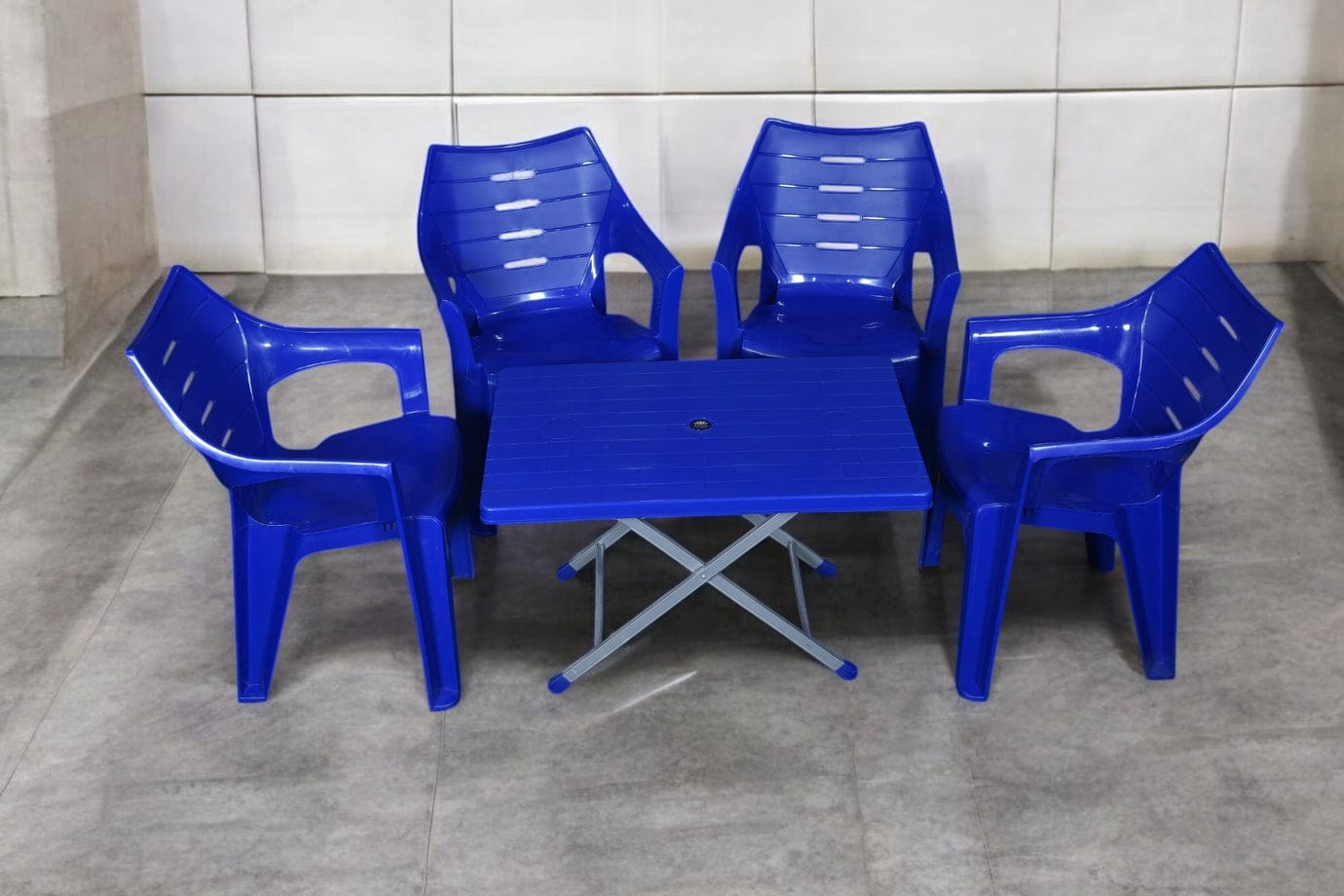 Elegance Chair Set with BP-214-s Folding Steel Plastic Table thumbnail 2