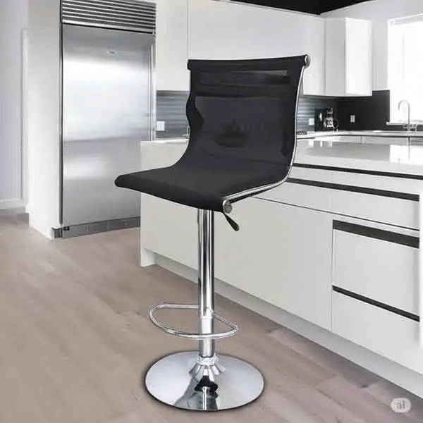 RK-B511 Modern Mesh Bar Stool (Black Finish) thumbnail 4