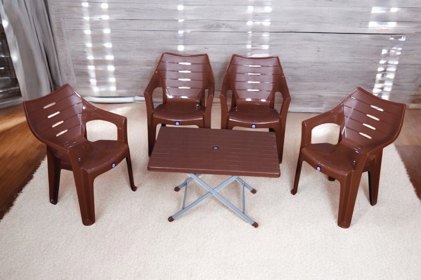 Elegance Chair Set with BP-214-s Folding Steel Plastic Table thumbnail 5