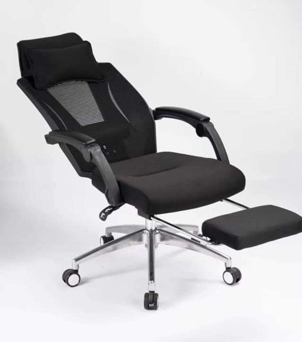 RK-E918 – High Back Mesh Ergonomic Executive Recliner Chair with Footrest & Headrest Pillow   thumbnail 4